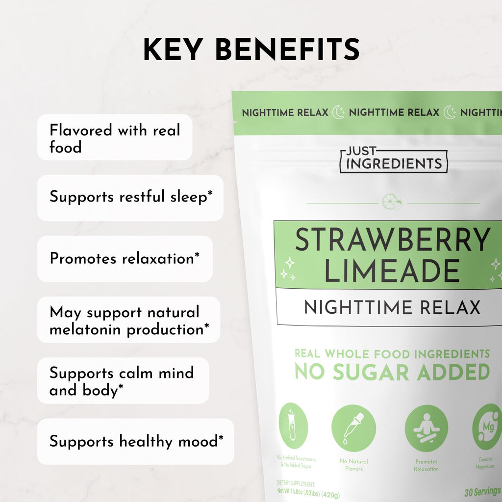 Strawberry Limeade Nighttime Relax - Sleep Support Powder, 30 Servings