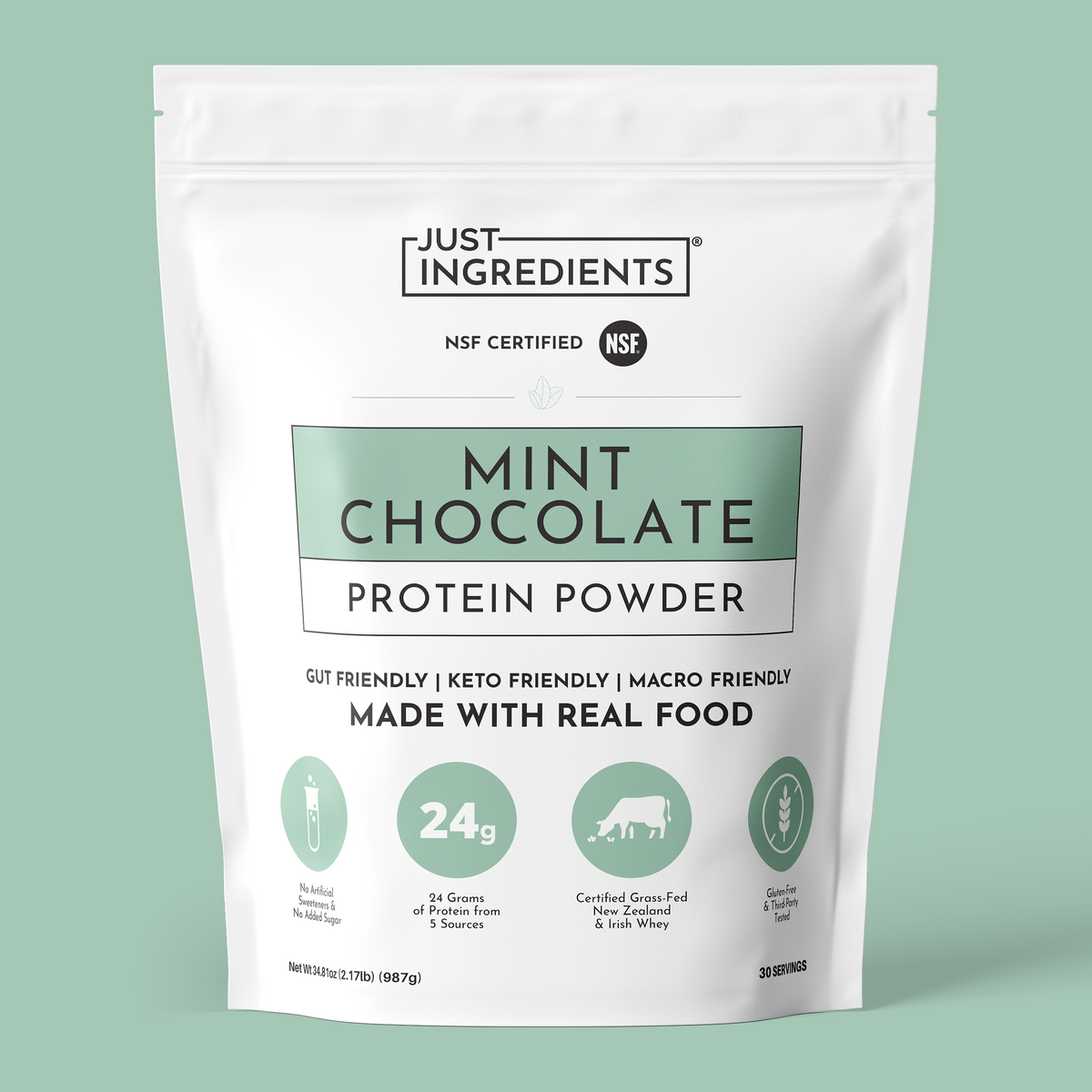 Mint Chocolate Protein Powder - 24g Protein, 5-Source Blend