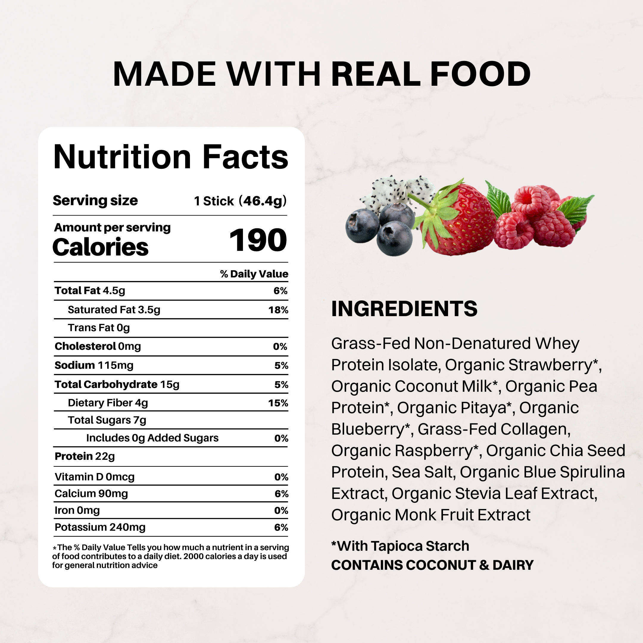 Mountain Berry Protein Powder Stick - Single-Serve, 22g Protein