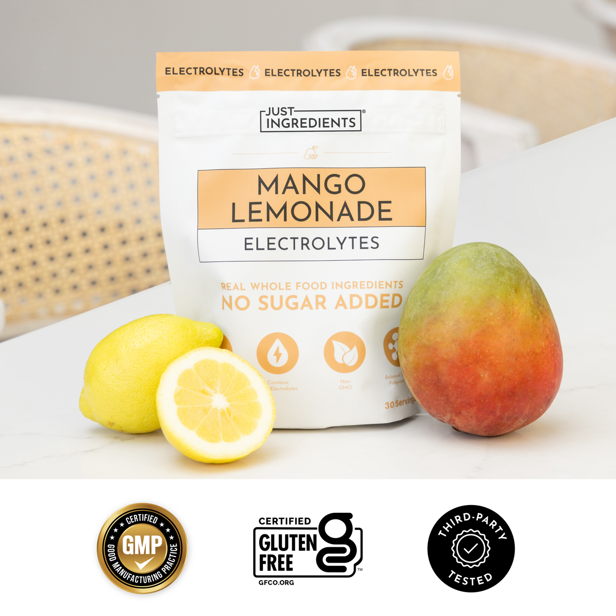 Mango Lemonade Electrolytes, 30 Servings, No Added Sugar