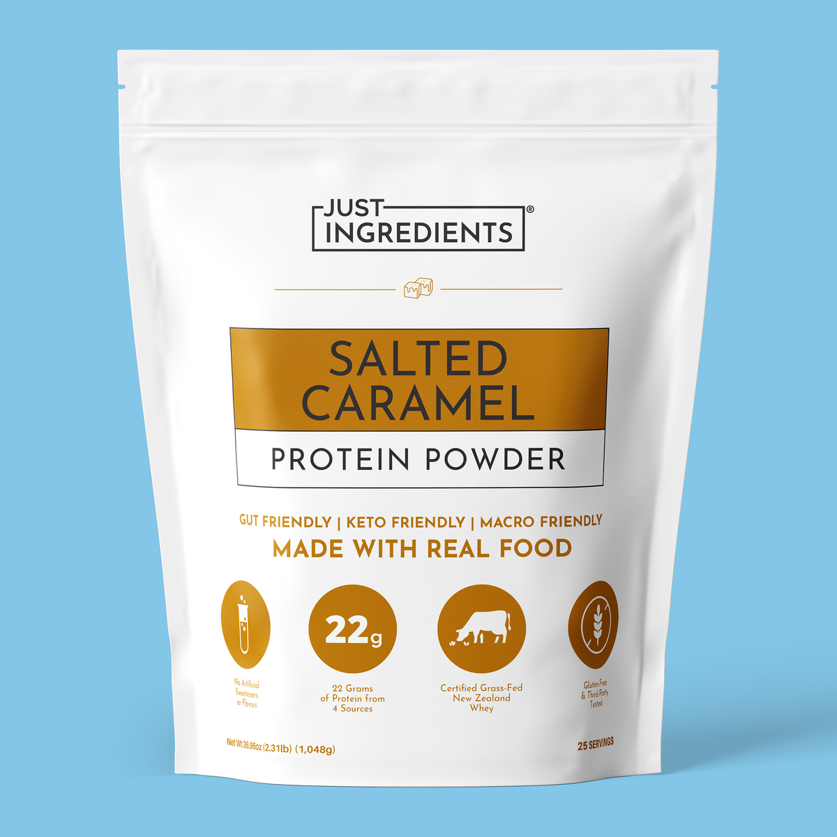 Salted Caramel Protein Powder — 22g Protein, 4-Source Blend