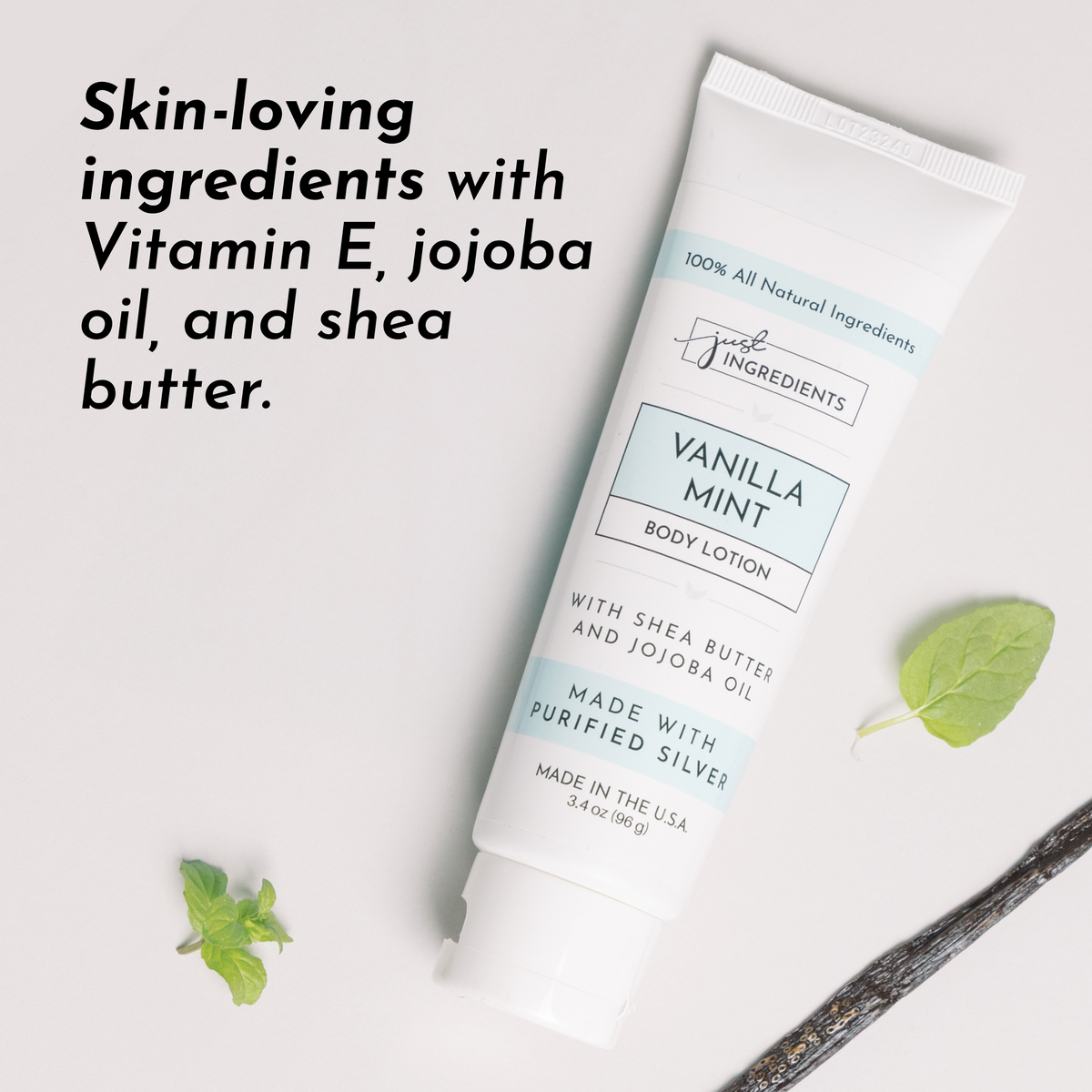 Vanilla Mint Body Lotion - Hydrating Shea & Jojoba, 8 oz