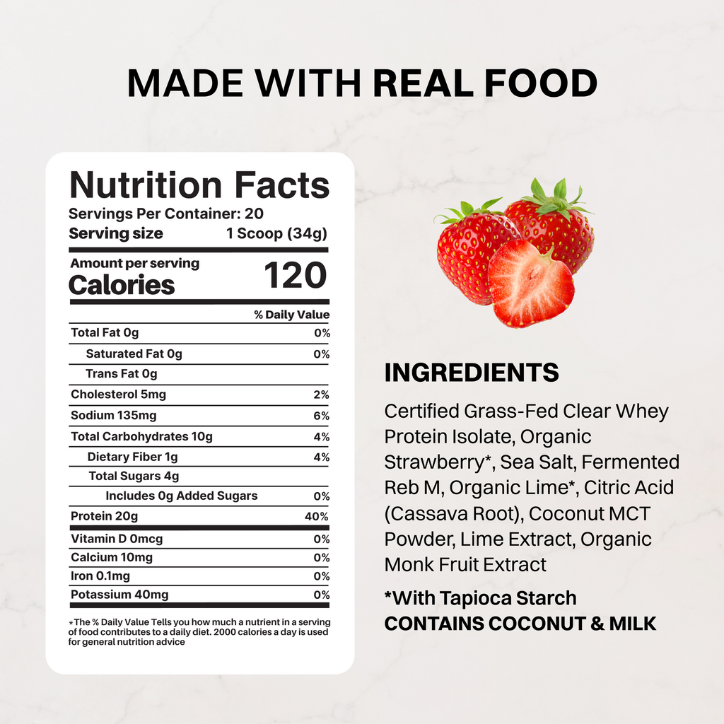 Strawberry Slush Clear Protein Powder — 20 Servings, 20g Protein